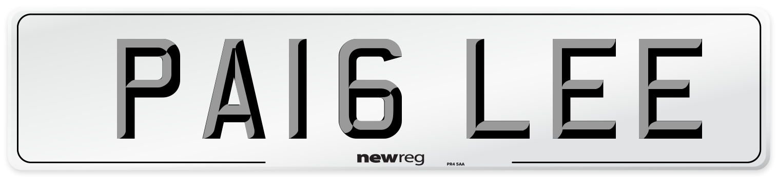 PA16 LEE Number Plate from New Reg
